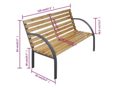 Zahradní lavice 120 cm dřevo a železo