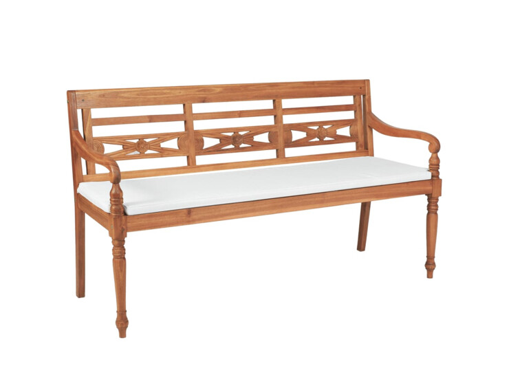 Zahradní lavice Batavia s poduškou 150 cm teak