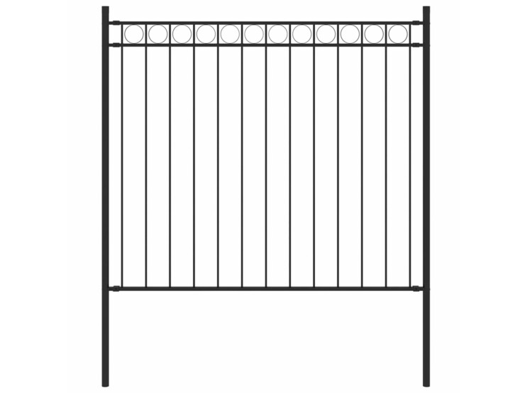 Zahradní plot ocel 1,7 x 0,8 m černý