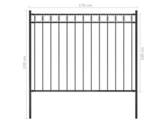 Zahradní plot ocelový 1,7 x 1 m černý