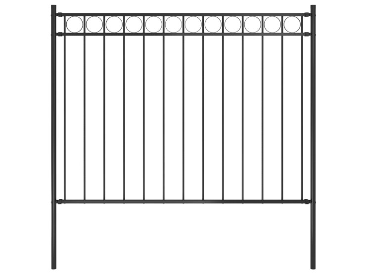 Zahradní plot ocelový 1,7 x 1,2 m černý