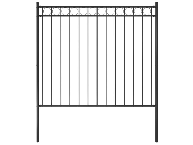 Zahradní plot ocelový 1,7 x 1,5 m černý