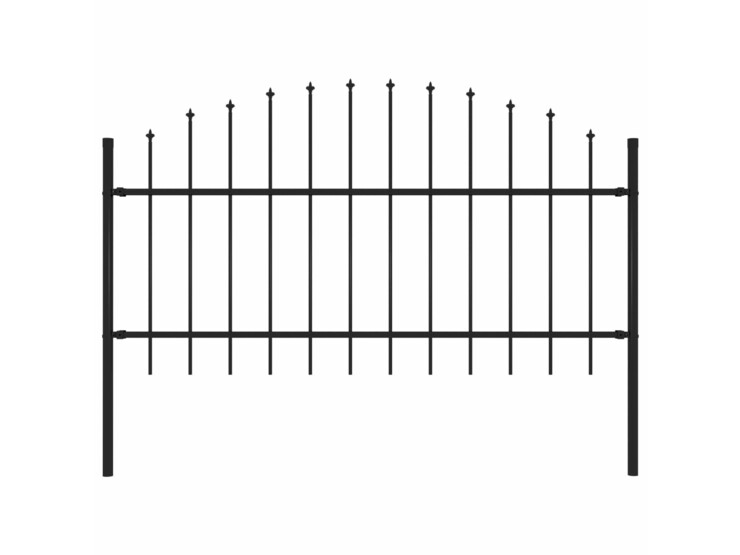 Zahradní plot s hroty ocel (1–1,25) x 1,7 m černý