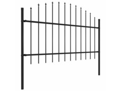 Zahradní plot s hroty ocel (1–1,25) x 1,7 m černý