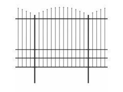 Zahradní plot s hroty ocel (1,75–2) x 10,2 m černý