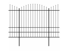 Zahradní plot s hroty ocel (1,75–2) x 11,9 m černý