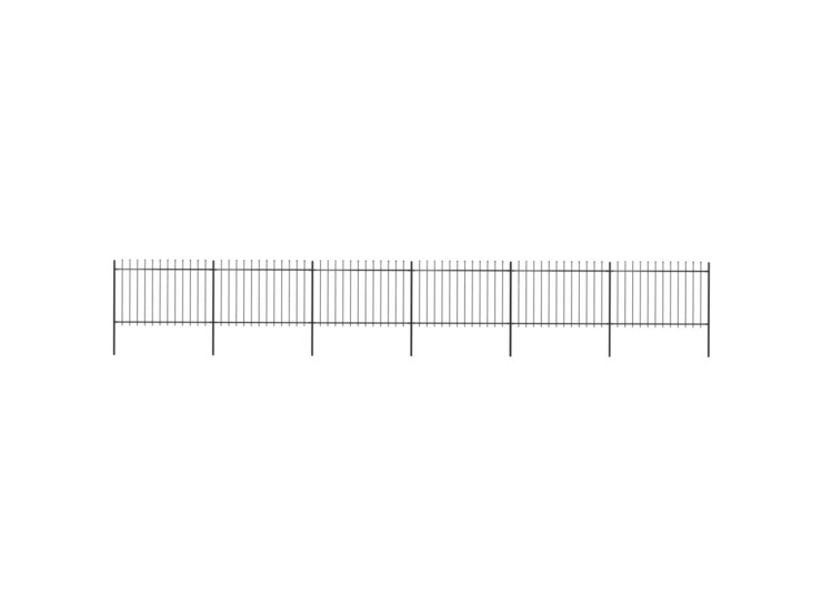 Zahradní plot s hroty ocelový 10,2 x 1,2 m černý