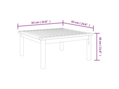 Zahradní stolek 63 x 63 x 30 cm masivní akáciové dřevo