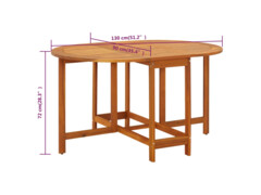 Zahradní stůl 130 x 90 x 72 cm masivní akáciové dřevo