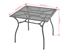 Zahradní stůl 90 x 90 x 72 cm ocelové pletivo