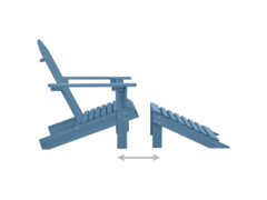 Zahradní židle Adirondack s podnožkou masivní jedle modrá