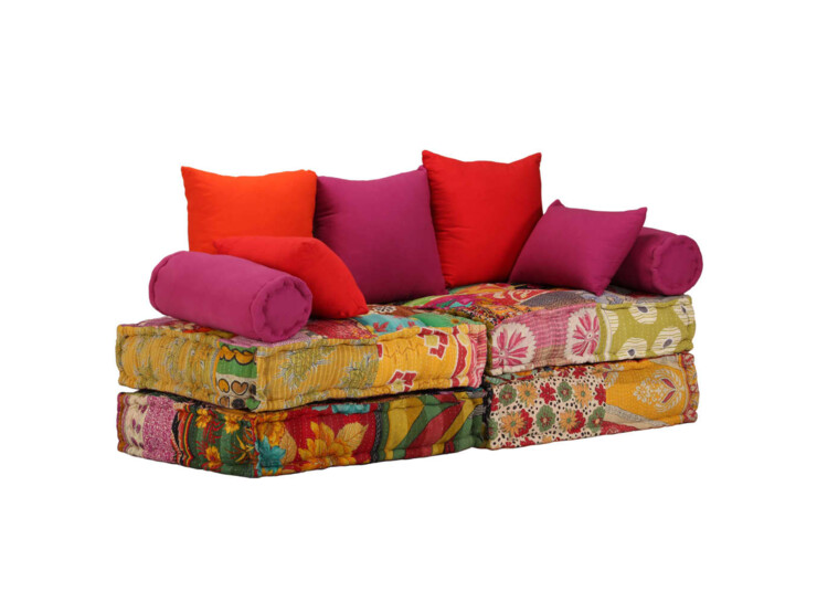  2místný modulární pouf patchwork textil