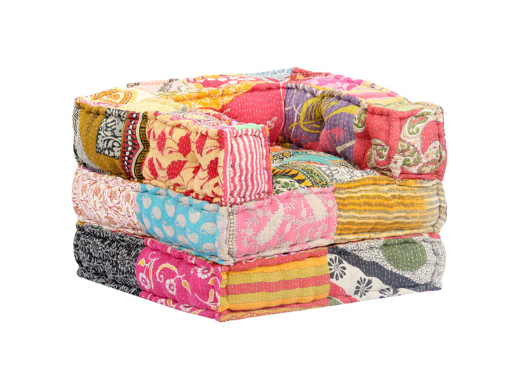  Modulární pouf patchwork textil