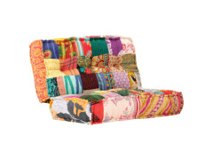  Pouf 100 x 100 x 20 cm patchwork textil