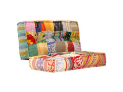  Pouf 100 x 100 x 20 cm patchwork textil