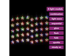  Světelný závěs hvězdičky 200 LED pestrobarevné světlo 8 funkcí