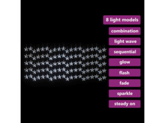  Světelný závěs hvězdičky 500 LED studené bílé světlo 8 funkcí