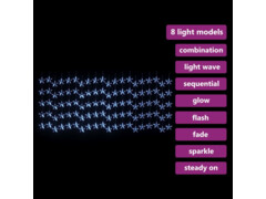  Světelný závěs hvězdičky 500 LED diod modré světlo 8 funkcí