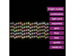  Světelný závěs hvězdičky 500 LED pestrobarevné světlo 8 funkcí