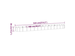  Zahradní truhlík práškově lakovaná ocel 544x100x36 cm stříbrný