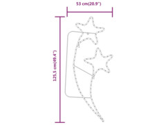  Světelné řetězy ve tvaru hvězdy 2 ks teplé bílé 125,5x53x4,5 cm