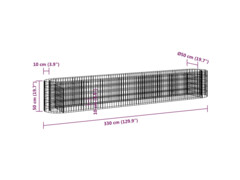  Gabionový vyvýšený záhon pozinkované železo 330 x 50 x 50 cm