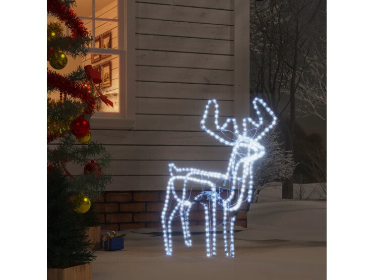  Vánoční sob s pohyblivou hlavou studené bílé LED 76x42x87 cm