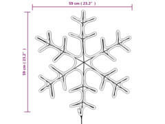  Vánoční sněhová vločka se 144 teplými bílými LED 59 x 59 cm