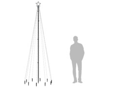  Vánoční strom s hrotem 310 studených bílých LED diod 300 cm