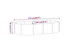  Zahradní truhlík práškově lakovaná ocel 175x100x36 antracitový