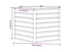  Zahradní truhlík šedý 129x129x77 cm povětrnostně odolná ocel