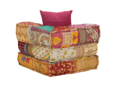  Modulární pouf s polštářem patchwork textil