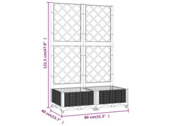  Zahradní truhlík s treláží černý 80 x 40 x 121,5 cm PP