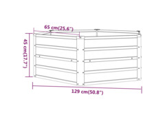 Zahradní truhlík šedý 129x129x45 cm povětrnostně odolná ocel