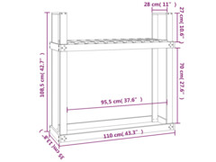  Stojan na dřevo 110 x 35 x 108,5 cm masivní dřevo douglasky