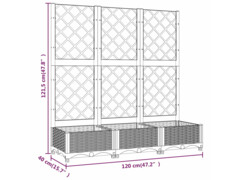 Zahradní truhlík s treláží hnědý 120 x 40 x 121,5 cm PP