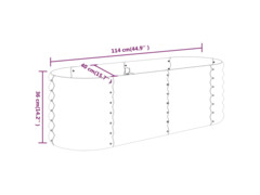  Zahradní truhlík práškově lakovaná ocel 114x40x36 cm stříbrný