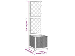  Zahradní truhlík s treláží hnědý 40 x 40 x 136 cm PP