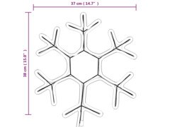  Vánoční sněhové vločky 3 ks s teplými bílými LED 38 x 37 cm