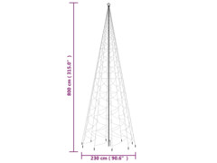  Vánoční stromek s hrotem 3 000 teple bílých LED diod 800 cm