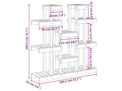  Stojan na rostliny 104,5 x 25 x 109,5 cm masivní borové dřevo
