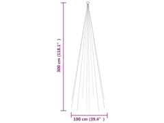  Vánoční stromek na stožár 310 teple bílých LED diod 300 cm