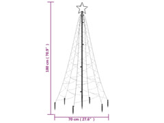  Vánoční strom s hrotem 200 studených bílých LED diod 180 cm