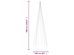  Vánoční stromek na stožár 732 barevných LED diod 500 cm