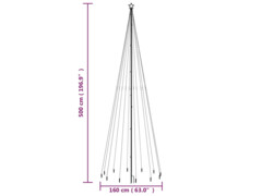  Vánoční strom s hrotem 732 barevných LED diod 500 cm