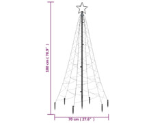 Vánoční strom s hrotem 200 teple bílých LED diod 180 cm