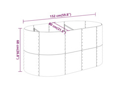  Zahradní truhlík práškově lakovaná ocel 152 x 80 x 68 cm šedý