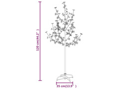  Rozkvetlá třešeň s 84 teplými bílými LED 120 cm