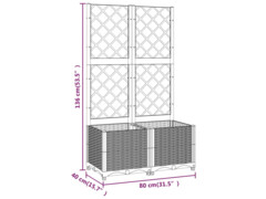  Zahradní truhlík s treláží hnědý 80 x 40 x 136 cm PP