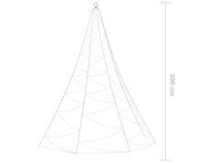  Nástěnný stromek s kovovým hákem 260 LED diod studená bílá 3 m